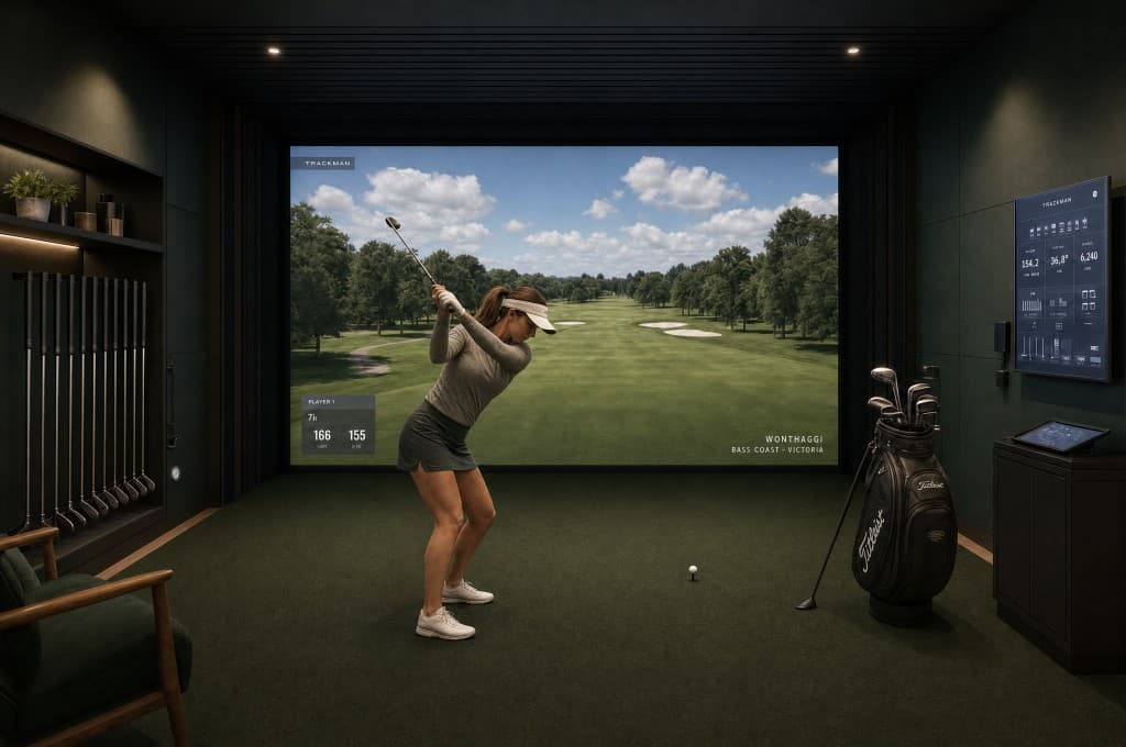 An indoor TrackMan simulator bay proposed for Wonthaggi